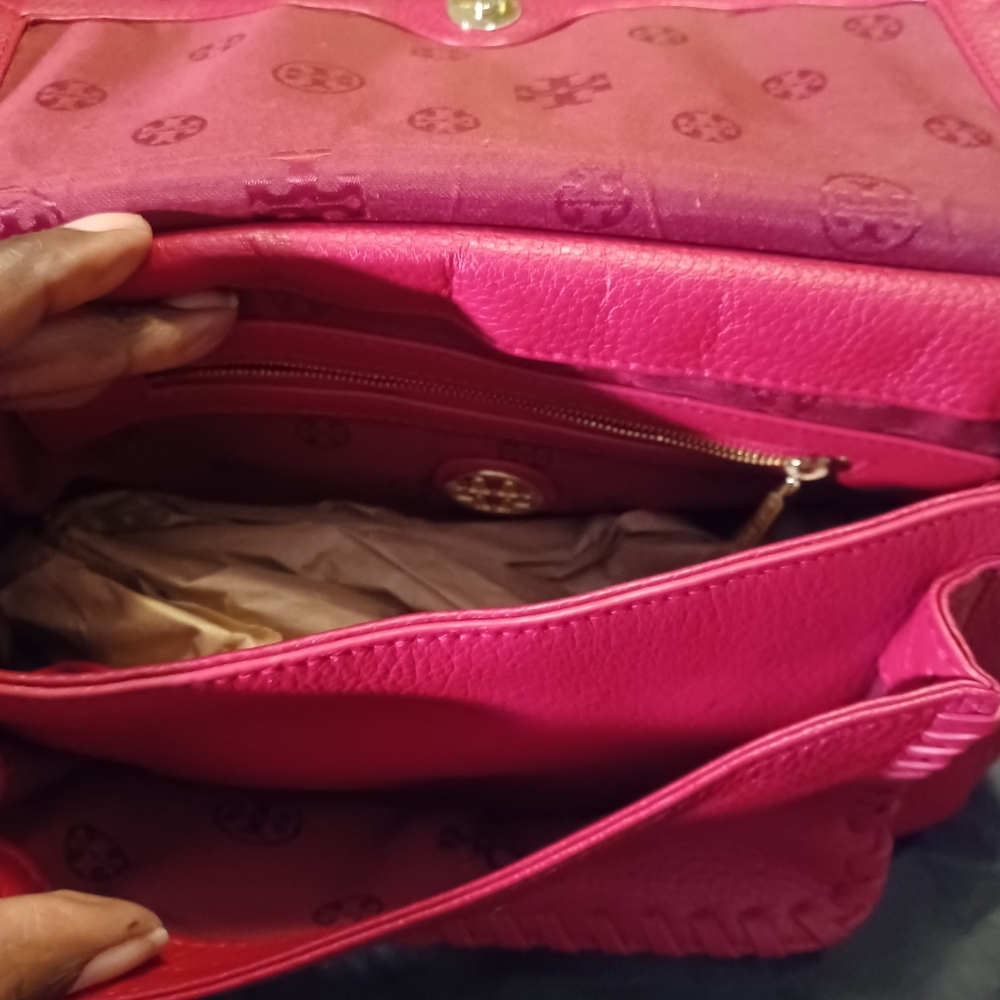Tory Burch Cherry Red Chain Shoulder Bag/crossbody - Picture 4 of 8